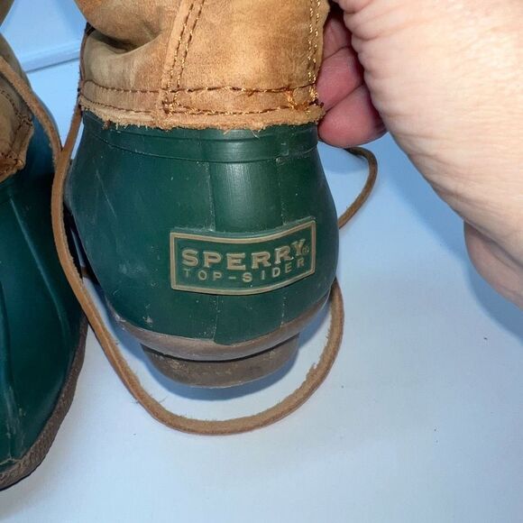 Sperry Top Sider Sperry Women’s Waterproof Rubber Duck Boot Brown Green - Picture 4 of 8